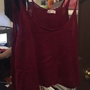 Maroon crochet crop top